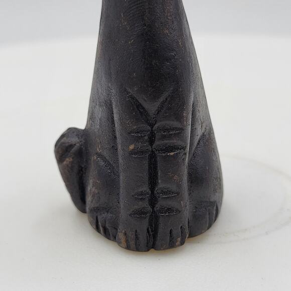 Vintage MCM Cats Miniature Black Handmade Mexican Clay Two - Picture 4 of 15